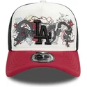 casquette-trucker-blanche-noire-et-rouge-9forty-a-frame-graphic-los-angeles-dodgers-mlb-dragon-new-era