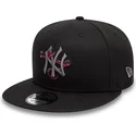 casquette-plate-noire-snapback-avec-logo-grise-9fifty-icon-new-york-yankees-mlb-snake-new-era