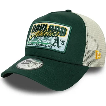 Casquette trucker verte 9FORTY A Frame Patch Oakland Athletics MLB New Era