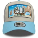 casquette-trucker-beige-et-bleue-9forty-a-frame-license-plate-cabo-villes-et-plages-new-era