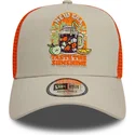 casquette-trucker-beige-et-orange-9forty-a-frame-summer-patch-taste-the-sunshine-new-era