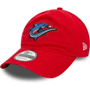Petten gebogen rood verstelbare band 9TWENTY van Clearwater Threshers MiLB van New Era