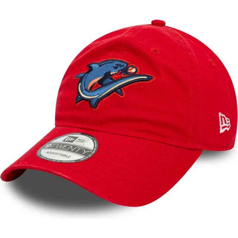 rote-verstellbare-9twenty-curved-cap-der-clearwater-threshers-milb-von-new-era