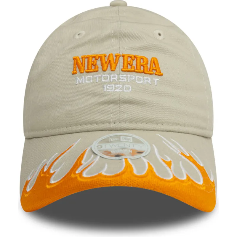 petten-gebogen-beige-verstelbaar-9twenty-flame-visor-van-new-era petten-gebogen-beige-verstelbaar-9twenty-flame-visor-van-new-era