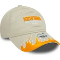 petten-gebogen-beige-verstelbaar-9twenty-flame-visor-van-new-era