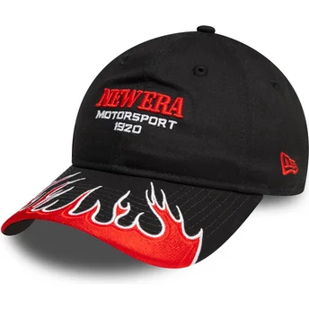Petten gebogen zwart verstelbaar 9TWENTY Flame Visor van New Era