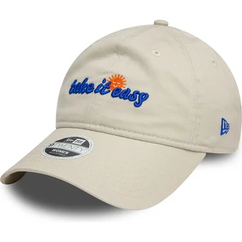 Petten gebogen beige verstelbare band 9TWENTY van Take It Easy van New Era