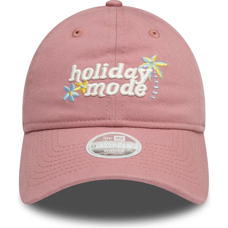 petten-gebogen-roze-verstelbare-band-9twenty-van-holiday-mode-van-new-era