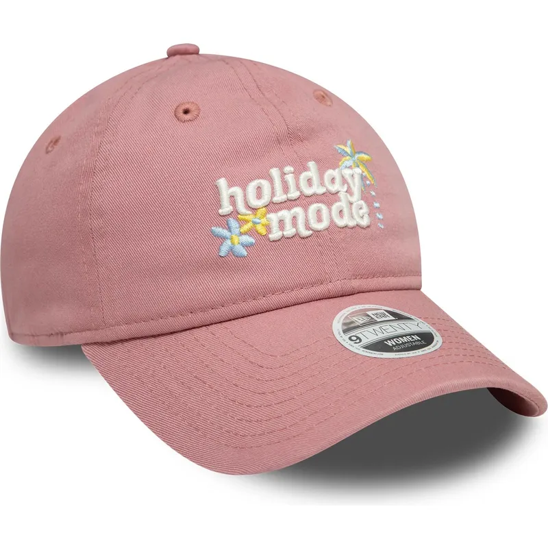petten-gebogen-roze-verstelbare-band-9twenty-van-holiday-mode-van-new-era