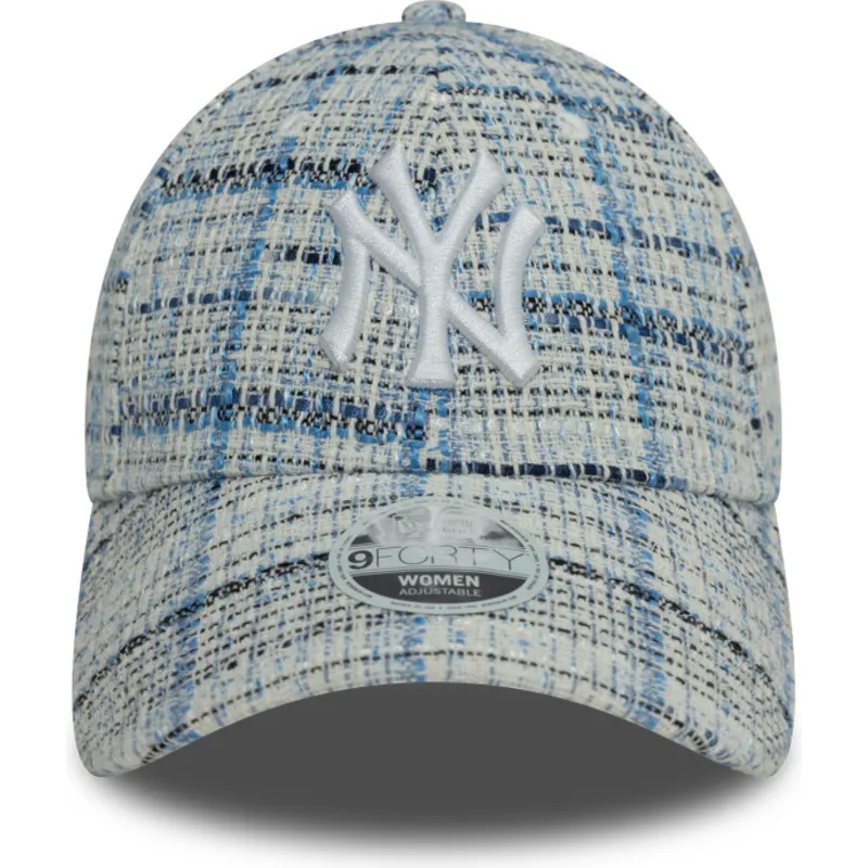 petten-gebogen-blauw-verstelbaar-9forty-tweed-van-new-york-yankees-mlb-van-new-era