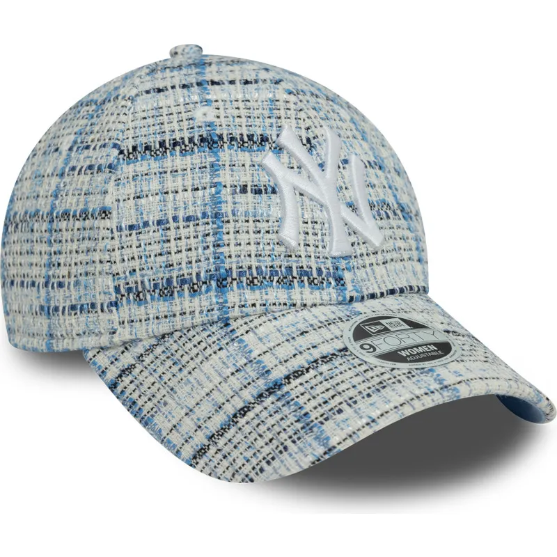 petten-gebogen-blauw-verstelbare-band-9forty-tweed-van-new-york-yankees-mlb-van-new-era