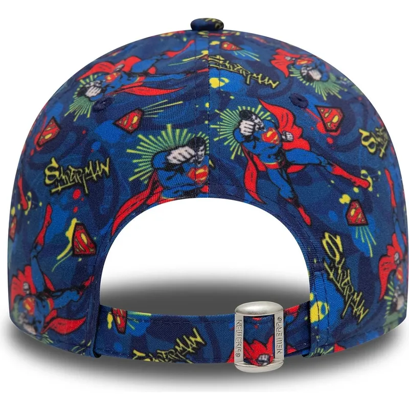 petten-gebogen-marineblauw-verstelbaar-voor-kinderen-9forty-all-over-print-van-superman-dc-comics-van-new-era
