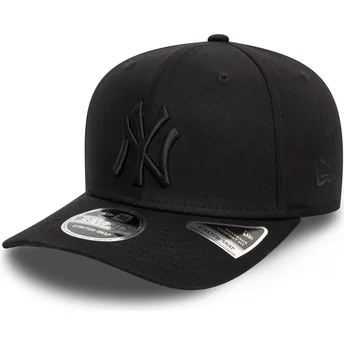 Casquette courbée noire snapback avec logo noir 9SEVENTY Stretch Snap New York Yankees MLB New Era