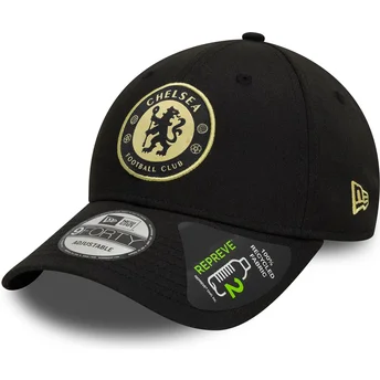 Casquette courbée noire ajustable 9FORTY Seasonal Pop REPREVE Chelsea Football Club Premier League New Era