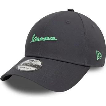 Gorra curva gris ajustable con logo verde 9FORTY Side Print de Vespa Piaggio de New Era