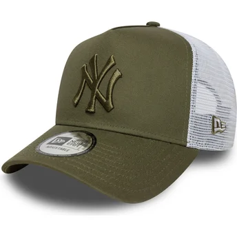Czapka trucker zielono-biała z zielonym logo A Frame League Essential New York Yankees MLB New Era