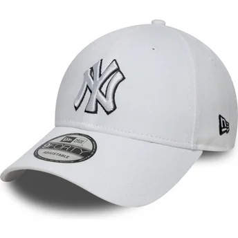 Vit justerbar kurvad keps 9FORTY Outline från New York Yankees MLB av New Era
