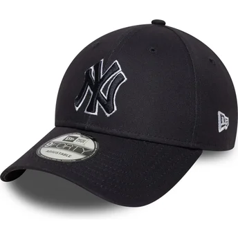 Gorra curva azul marino ajustable con logo azul marino 9FORTY Outline de New York Yankees MLB de New Era