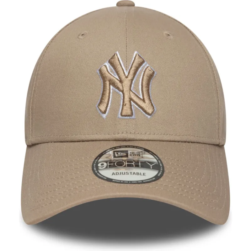 petten-gebogen-bruin-verstelbaar-9forty-outline-van-new-york-yankees-mlb-van-new-era