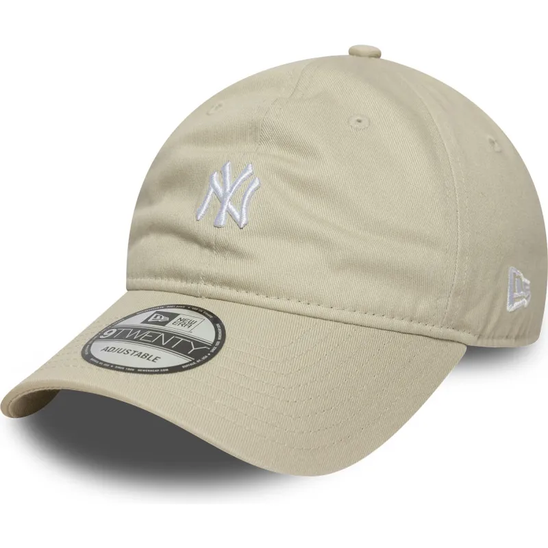 cappellino-curvo-beige-regolabile-9twenty-mini-logo-dei-new-york-yankees-mlb-di-new-era