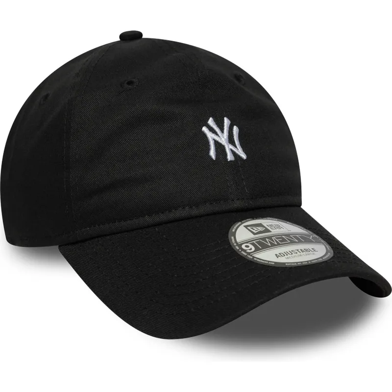 schwarze-verstellbare-gebogene-kappe-9twenty-mini-logo-der-new-york-yankees-mlb-von-new-era