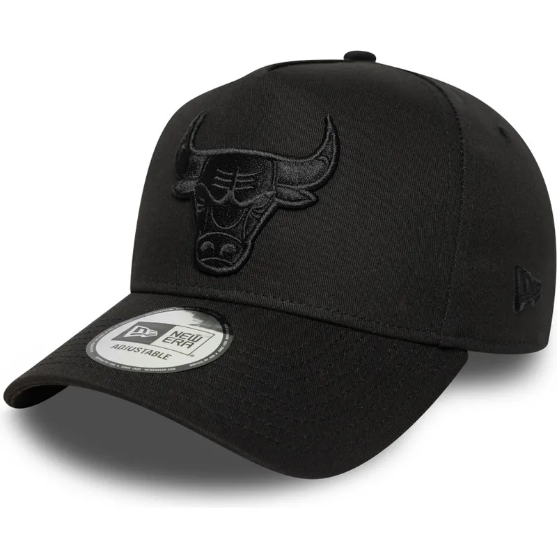 petten-gebogen-zwart-snapback-e-frame-essential-van-chicago-bulls-nba-van-new-era