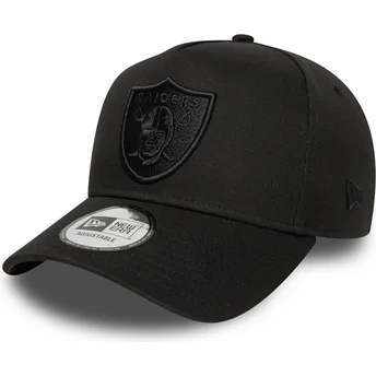 Schwarze gebogene Snapback-Kappe E Frame Essential der Las Vegas Raiders NFL von New Era