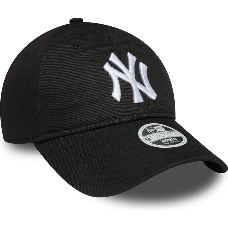 buet-sort-justerbar-kasket-til-kvinder-9twenty-league-essential-fra-new-york-yankees-mlb-fra-new-era
