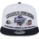 cappello-piatto-bianco-e-nero-snapback-golfer-championship-pin-di-new-york-yankees-atlanta-braves-mlb-di-new-era