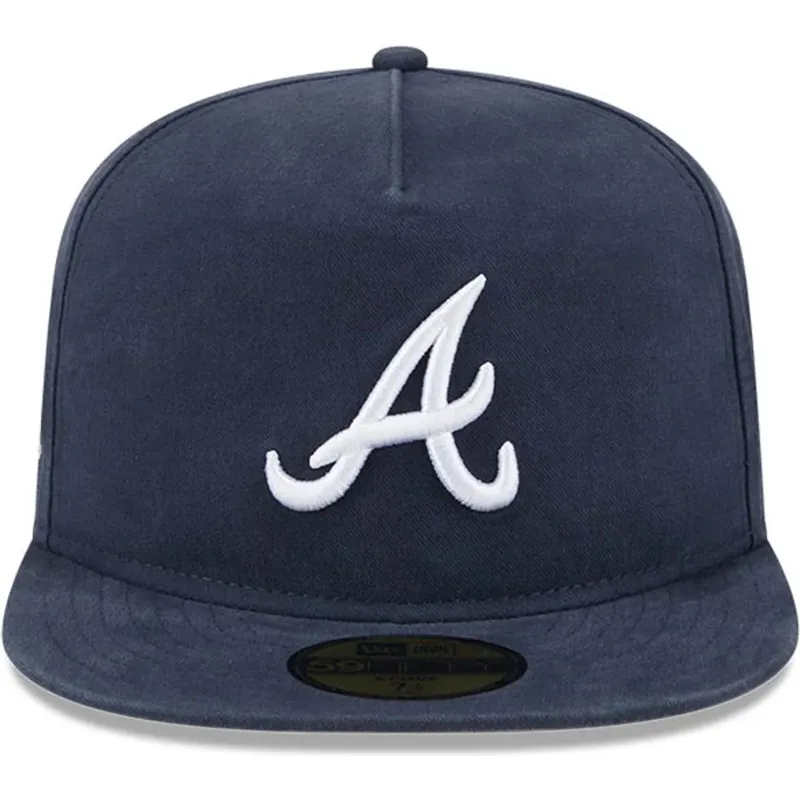 cappello-piatto-blu-navy-regolabile-59fifty-a-frame-championship-side-flag-di-atlanta-braves-mlb-di-new-era