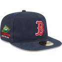 cappello-piatto-blu-navy-aderente-59fifty-a-frame-championship-side-flag-dei-boston-red-sox-mlb-di-new-era