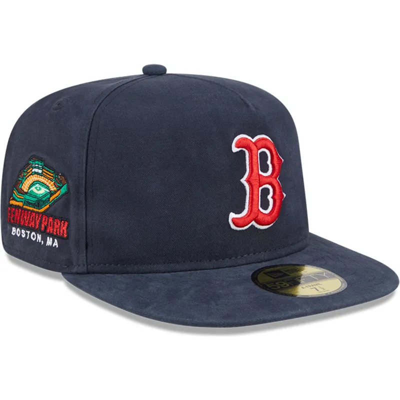 petten-plat-marineblauw-aangepast-59fifty-a-frame-championship-side-flag-van-boston-red-sox-mlb-van-new-era