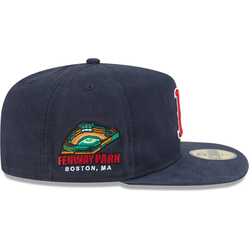 petten-plat-marineblauw-aangepast-59fifty-a-frame-championship-side-flag-van-boston-red-sox-mlb-van-new-era