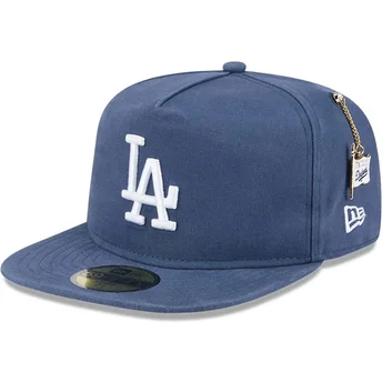 Petten plat blauw fitted 59FIFTY A Frame Championship Side Flag van Los Angeles Dodgers MLB van New Era