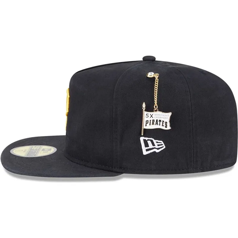petten-plat-zwart-fitted-59fifty-a-frame-championship-side-flag-van-pittsburgh-pirates-mlb-van-new-era