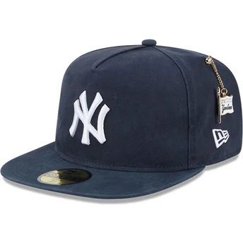 Casquette plate bleue marine ajustée 59FIFTY A Frame Championship Side Flag New York Yankees MLB New Era