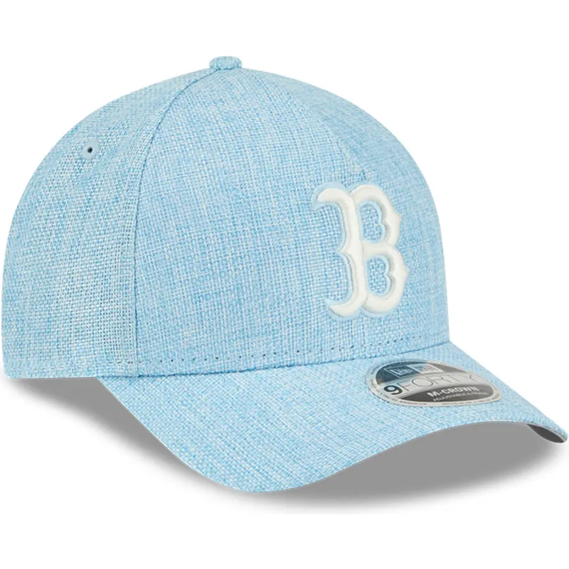 cappellino-visiera-curva-azzurro-snapback-9forty-m-crown-a-frame-cotton-weave-di-boston-red-sox-mlb-di-new-era