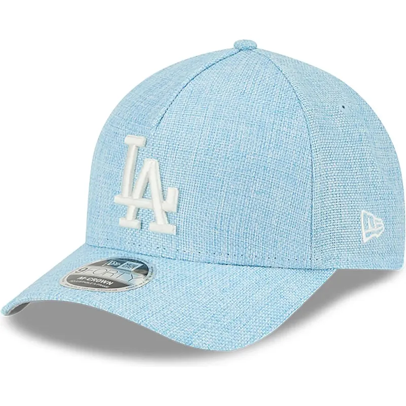 petten-gebogen-blauw-snapback-9forty-m-crown-a-frame-cotton-weave-van-los-angeles-dodgers-mlb-van-new-era