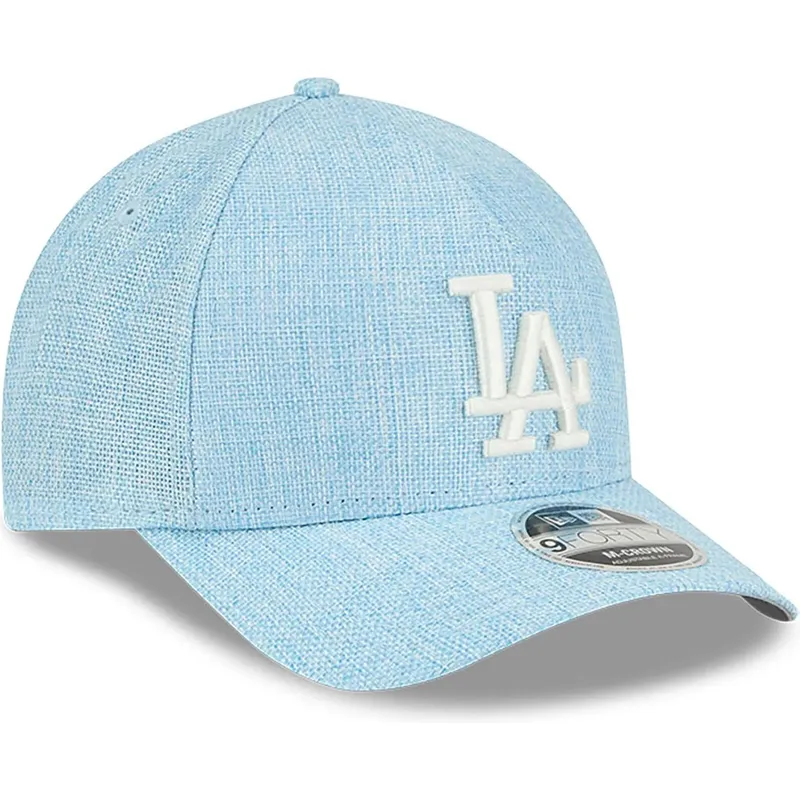 petten-gebogen-blauw-snapback-9forty-m-crown-a-frame-cotton-weave-van-los-angeles-dodgers-mlb-van-new-era