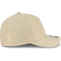 petten-gebogen-beige-snapback-9forty-m-crown-a-frame-cotton-weave-van-los-angeles-dodgers-mlb-van-new-era