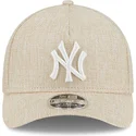 beige-buet-snapback-9forty-m-crown-a-frame-cotton-weave-kasket-fra-new-york-yankees-mlb-fra-new-era