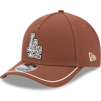 Petten gebogen bruin snapback 9FORTY M-Crown A Frame Motorsport van Los Angeles Dodgers MLB van New Era