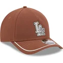 braune-gebogene-snapback-kappe-9forty-m-crown-a-frame-motorsport-der-los-angeles-dodgers-mlb-von-new-era