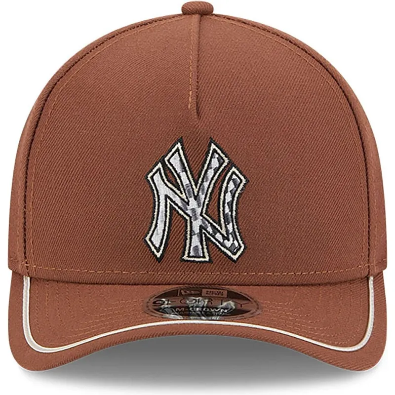 brun-buet-snapback-kasket-9forty-m-crown-a-frame-motorsport-fra-new-york-yankees-mlb-fra-new-era