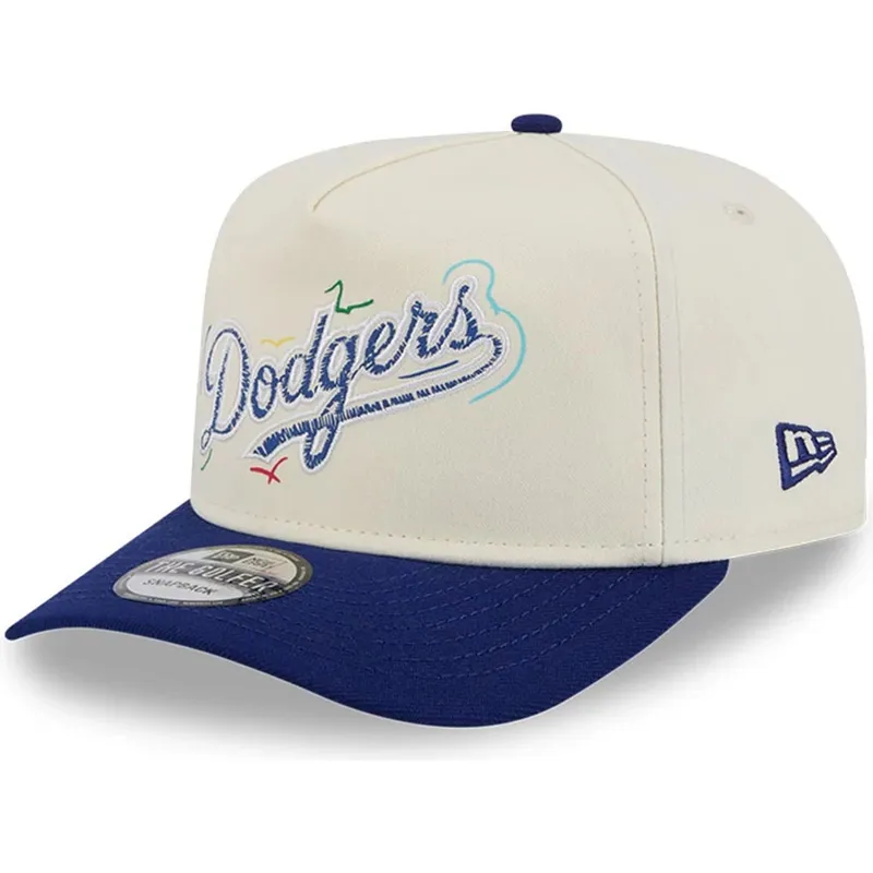 petten-gebogen-blauw-snapback-golfer-team-scribble-van-los-angeles-dodgers-mlb-van-new-era