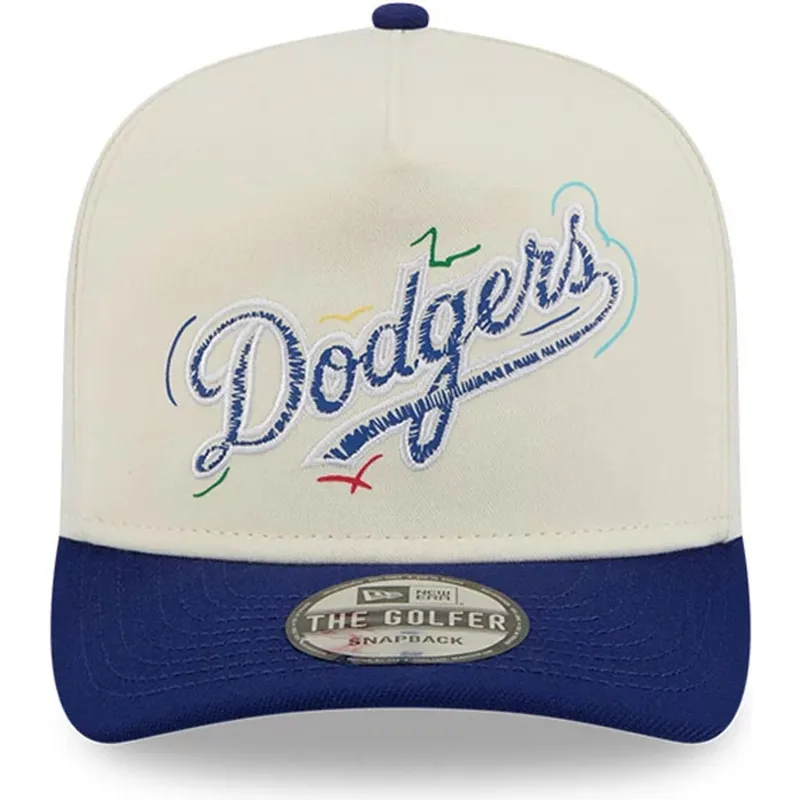 petten-gebogen-blauw-snapback-golfer-team-scribble-van-los-angeles-dodgers-mlb-van-new-era
