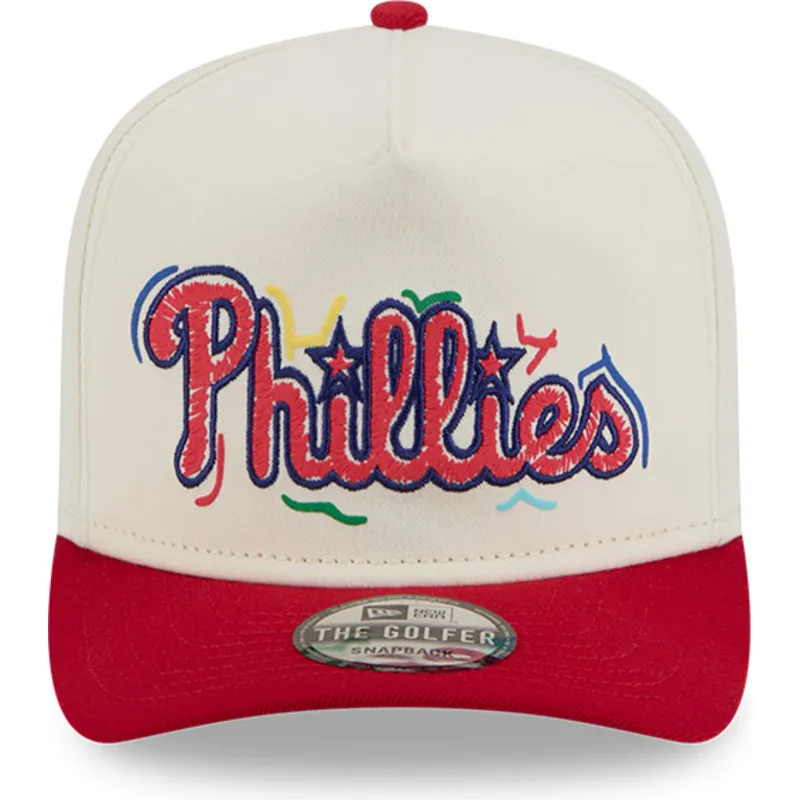 petten-gebogen-rood-snapback-golfer-team-scribble-van-philadelphia-phillies-mlb-van-new-era