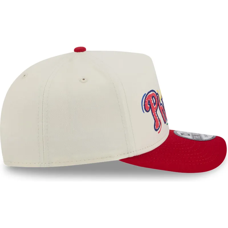petten-gebogen-rood-snapback-golfer-team-scribble-van-philadelphia-phillies-mlb-van-new-era