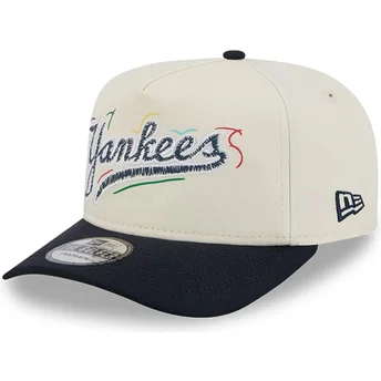 Casquette courbée blanche et noire snapback Golfer Team Scribble New York Yankees MLB New Era