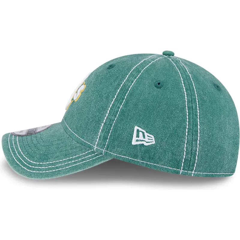 cappellino-curvo-verde-regolabile-9twenty-washed-contrast-di-oakland-athletics-mlb-di-new-era